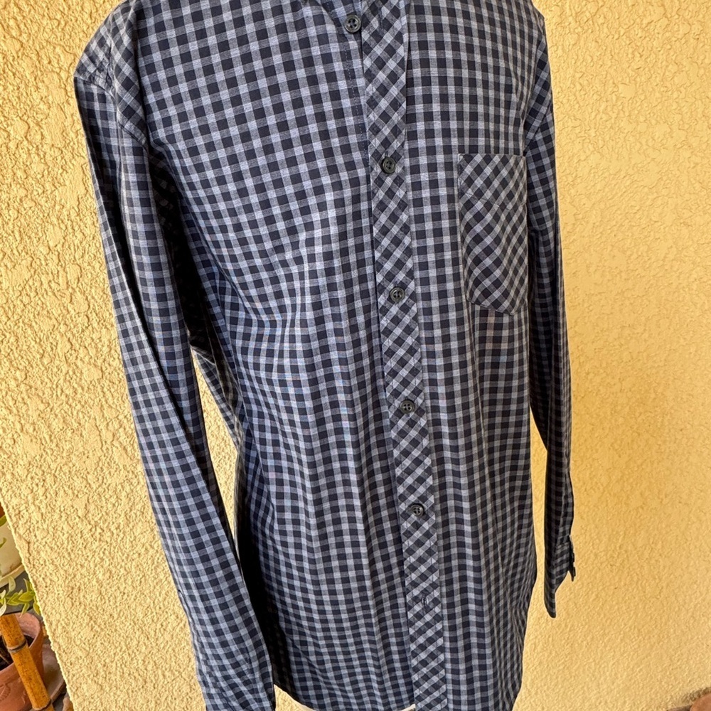 Ben Sherman Men's Plaid Blue and Gray Casual Button Down Long Sleeve Shirt M EUC - Picture 5 of 11